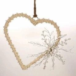 Trunkin' USA Back To Nature Wreath & Heart Hanging Decorative Accents White