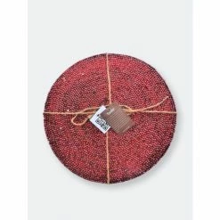 Trunkin' USA Glass Bead Embroidered Placemat Decor