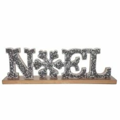 Trunkin' USA Sweet Talk Wood Sculpture NOEL Decor Grey