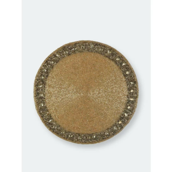 Trunkin' USA Ring Bling Embroidered Placemat Decor Gold