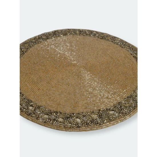 Trunkin' USA Ring Bling Embroidered Placemat Decor Gold - Image 4