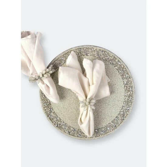 Trunkin' USA Ring Bling Embroidered Placemat Decor White - Image 3