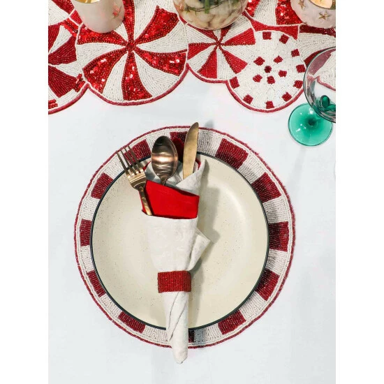 Trunkin' USA Minted Bead Embroidered Table Runner Decor - Image 3