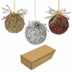 Trunkin&apos; USA Vintage Classic Beaded Tree Ornaments Decor Multiple Colors