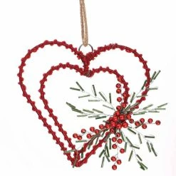 Trunkin&apos; USA Back To Nature Wreath & Heart Hanging Decorative Accents Red