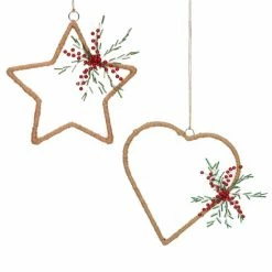 Trunkin&apos; USA Back To Nature Wreath & Heart Hanging Set Of 2 Decor Natural