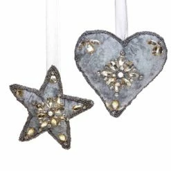Trunkin' USA Sugar & Spice Bead Embroidered Plush Hanging - Grey & Gold Decor Grey & Gold