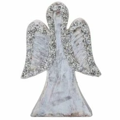 Trunkin&apos; USA Calling All Angels Wood Sculpture Decor White