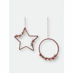 Trunkin&apos; USA Mistletoe Kissmas Star & Wreath Hanging Decor Green