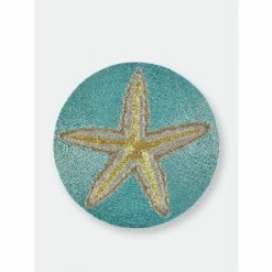 Trunkin' USA Ringo Star Fish Embroidered Placemat Decor Teal