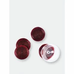 Trunkin' USA Glass Beaded Coaster Decorative Accents Red