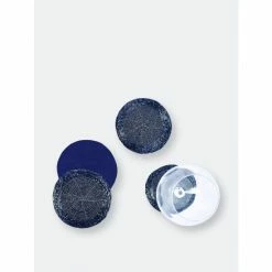 Trunkin' USA Glass Beaded Coaster Decorative Accents Blue