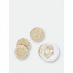 Trunkin&apos; USA Braided Jute Coaster Decorative Accents Natural