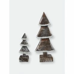 Trunkin&apos; USA Alpine Christmas Tree Duo Decorative Accents White