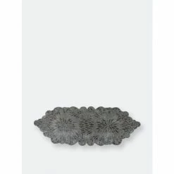 Trunkin' USA Elegance Glass Bead Embroidered Table Runner Decor Silver