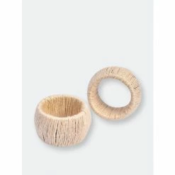 Trunkin' USA Spooling Around Jute Napkin Ring Decorative Accents White