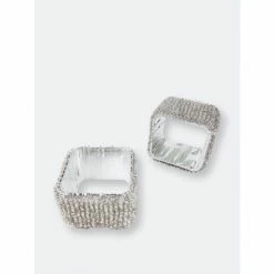 Trunkin' USA Classic Square Napkin Ring Decorative Accents Silver