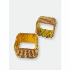 Trunkin' USA Classic Square Napkin Ring Decorative Accents Gold