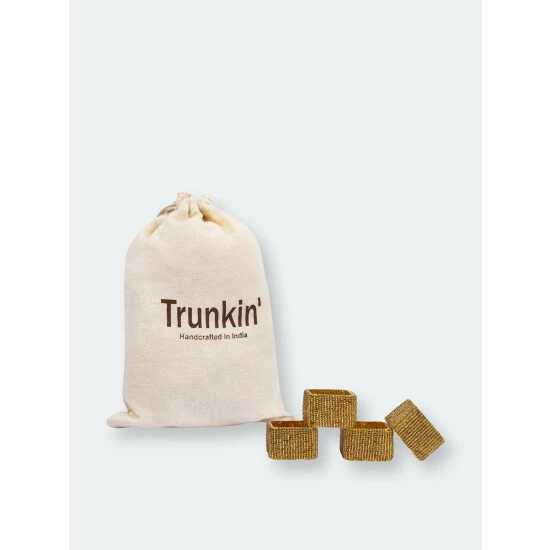 Trunkin' USA Classic Square Napkin Ring Decorative Accents Gold - Image 2