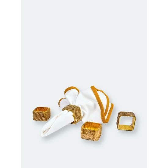 Trunkin' USA Classic Square Napkin Ring Decorative Accents Gold - Image 3