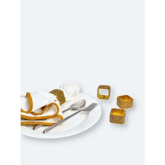 Trunkin' USA Classic Square Napkin Ring Decorative Accents Gold - Image 4