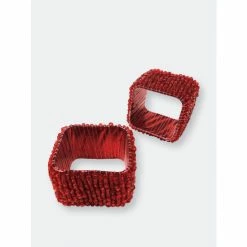 Trunkin' USA Classic Square Napkin Ring Decorative Accents Red