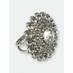 Trunkin' USA Bold & Beautiful Jeweled Napkin Ring Decorative Accents Silver