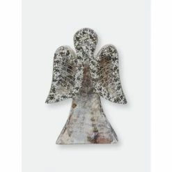 Trunkin' USA Send Me An Angel Wood Sculpture Decorative Accents Silver