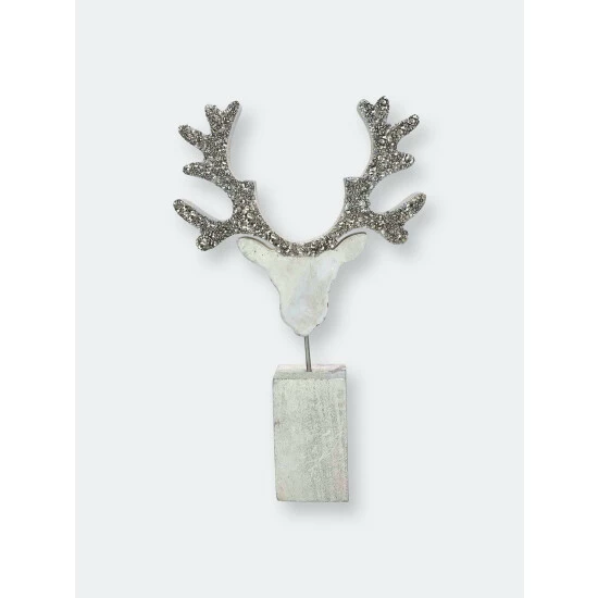 Trunkin' USA Oh Deer! Wood Sculpture Decorative Accents Silver