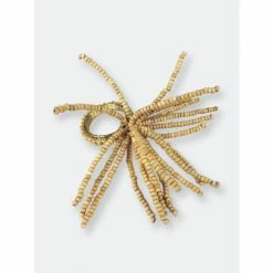 Trunkin' USA Tasseled Wooden Bead Napkin Ring Decorative Accents Natural