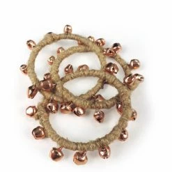 Trunkin' USA With Bells On Jute Napkin Ring - Natural Copper Decor