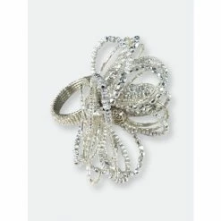 Trunkin' USA Lazy Daisy Napkin Ring Decorative Accents Silver