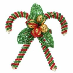 Trunkin&apos; USA Yes We Cane Napkin Ring Decor Green, Red & Gold