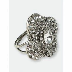 Trunkin' USA Bold & Beautiful Jeweled Napkin Ring Decorative Accents Silver