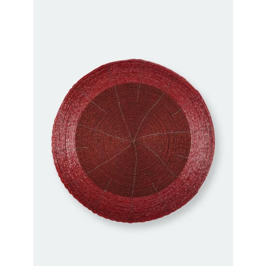 Trunkin' USA Glass Beaded Placemat Decor Red