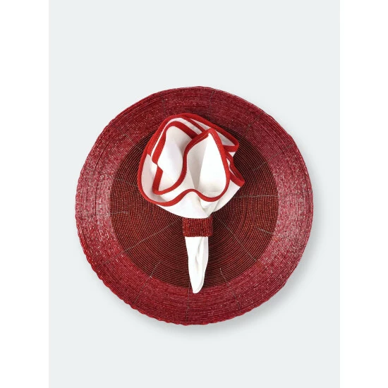 Trunkin' USA Glass Beaded Placemat Decor Red - Image 2