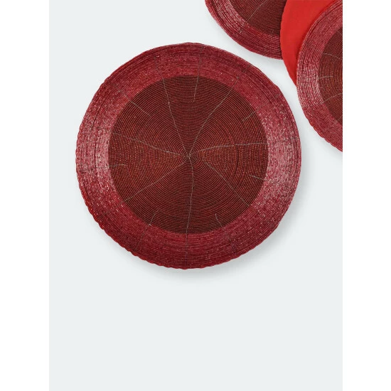 Trunkin' USA Glass Beaded Placemat Decor Red - Image 3