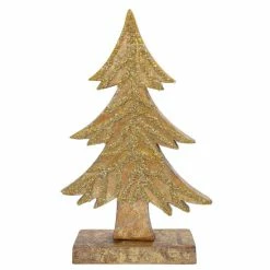Trunkin' USA Tannenbaum Tree Wood Sculpture - Gold Decor