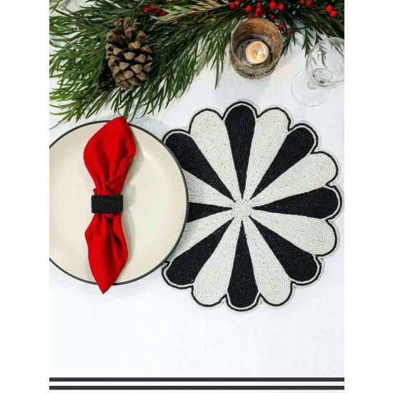 Trunkin' USA Big Top Bead Embroidered Placemat Decor Black - Image 5