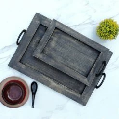 Trunkin' USA Shaker Serving Trays - Charcoal Serveware