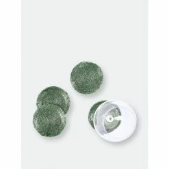 Trunkin' USA Glass Beaded Coaster Decorative Accents Green