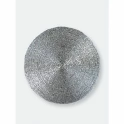 Trunkin' USA Glass Beaded Placemat Decor Silver