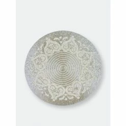 Trunkin' USA Hearts Desire Glass Bead Embroidered Placemat Decor Silver