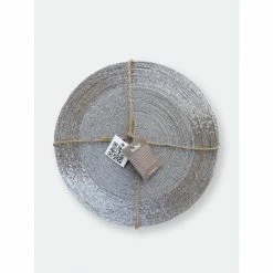 Trunkin' USA Glass Beaded Placemat Decor Silver