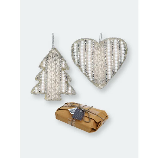 Trunkin' USA Sugar & Spice Bead Embroidered Plush Hanging Decor Silver - Image 5