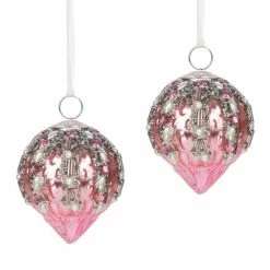 Trunkin' USA Timeless Classic Glass Tree Ornament - Pink Decor