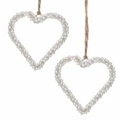 Trunkin' USA That's Amore Glass Beaded Holiday Hanging Decor White