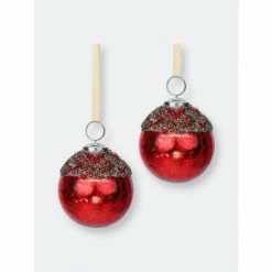 Trunkin' USA Timeless Classic Glass Tree Ornament Decor Red