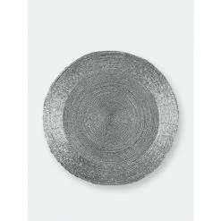 Trunkin' USA Glass Beaded Placemat Decor Silver