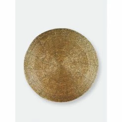 Trunkin' USA Glass Beaded Placemat Decor Gold